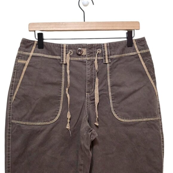 Eddie Bauer Brown Hiking Outdoor Roll Tab Hem Pants Sz 6 - Picture 2 of 10